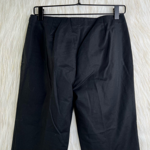 Lafayette 148 New York Womens Cropped Pants Black Mid Rise Flat Front 4 - Picture 4 of 8